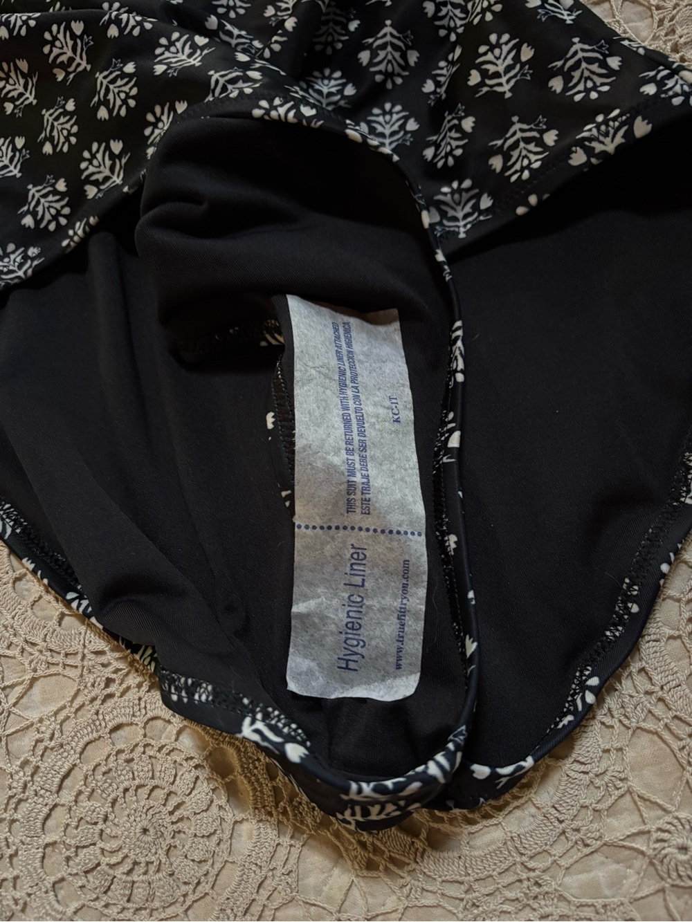 OLD NAVY Plunge V-neck Black Gray Flower Tie Back One Piece Swimsuit NWT Size L - Picture 7 of 12